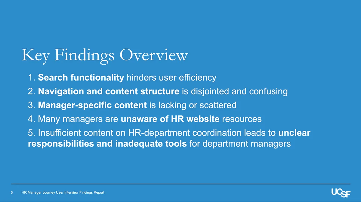 Key findings overview slide